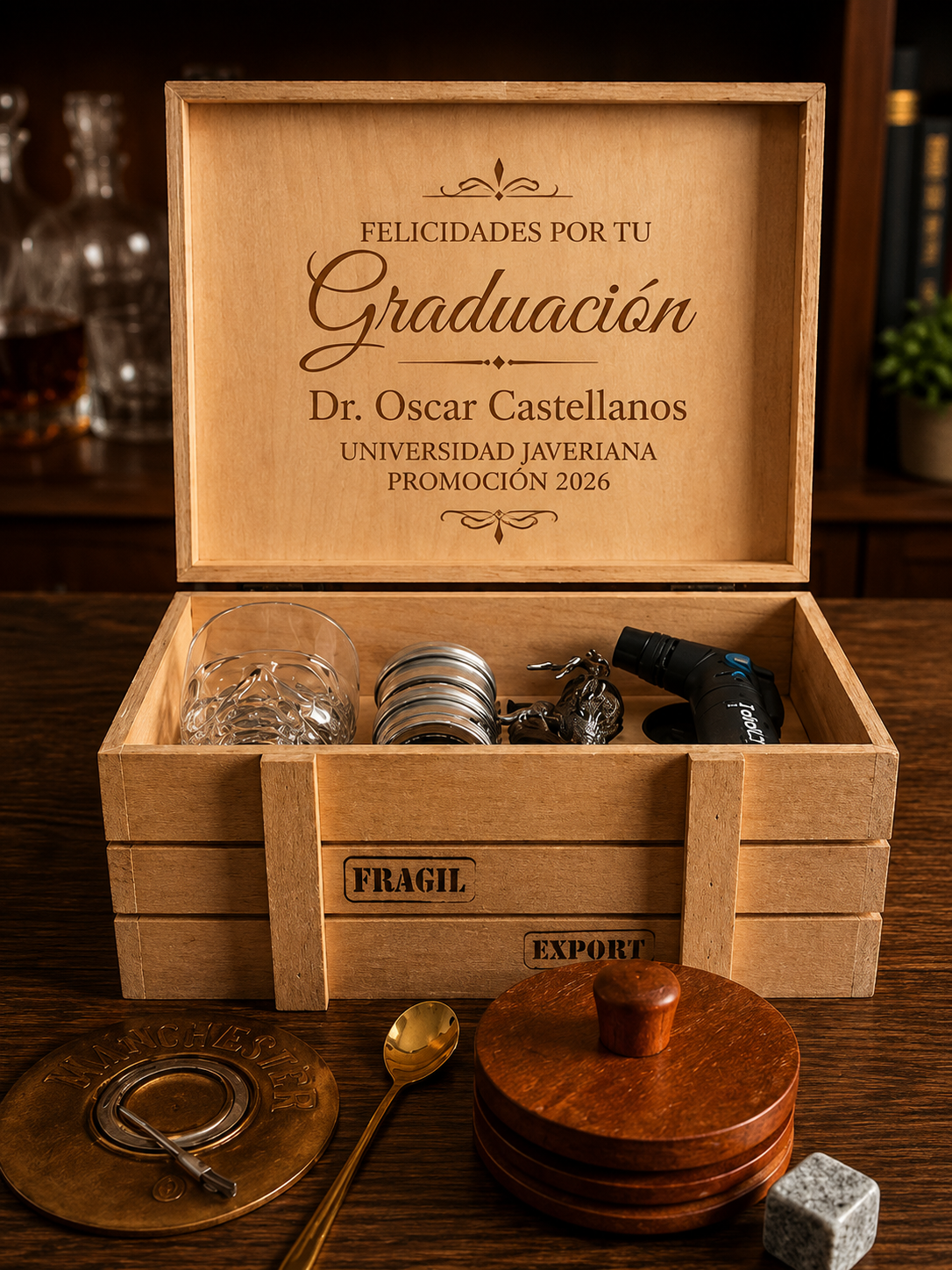 kit patron ahumador licores regalo detalle